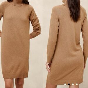 Banana Republic Cashmere Knee length Sweater Dress Camel